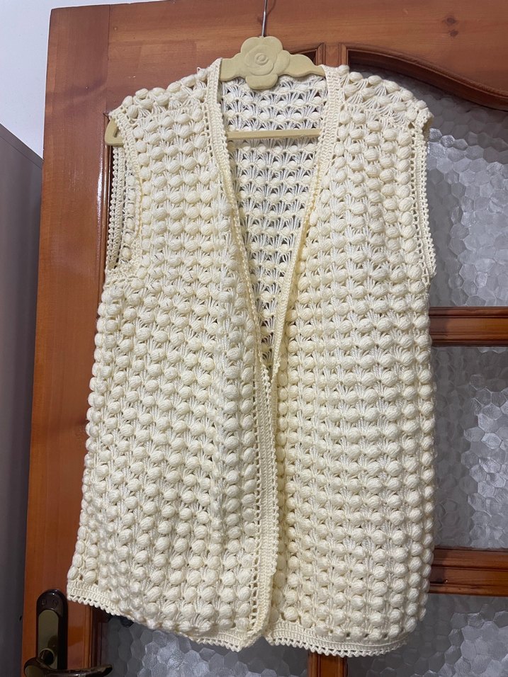 Kadın Örgü Bohem Kolsuz Yelek - Görsel 4