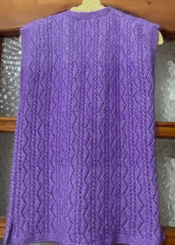 Mor Örgü V Yaka Kadın Yelek - Görsel 11