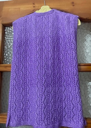 Mor Örgü V Yaka Kadın Yelek - Görsel 12