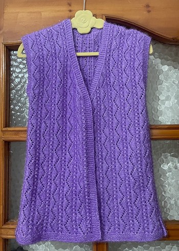 Mor Örgü V Yaka Kadın Yelek - Görsel 8