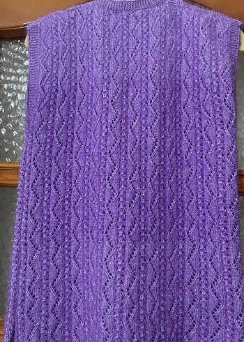 Mor Örgü V Yaka Kadın Yelek - Görsel 10