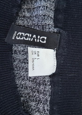 H&M Gri Çizgili Triko Kadın Kazak