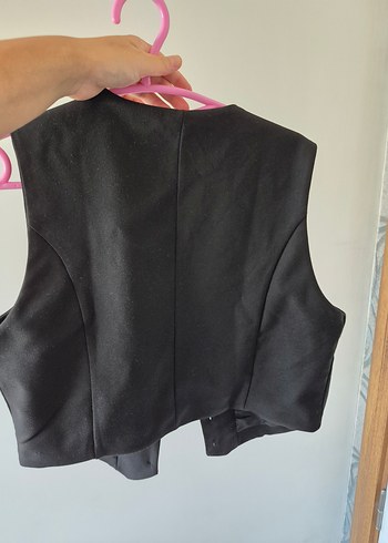 Düğmeli Siyah Kadın Yelek - Görsel 3