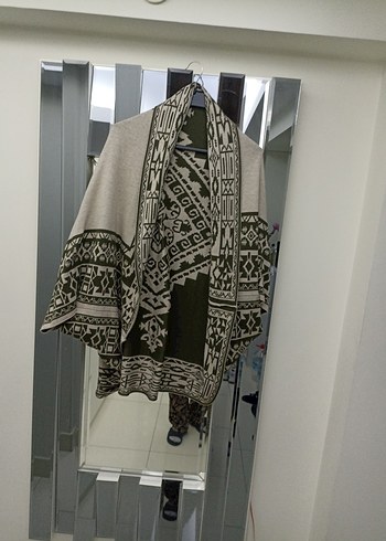 Bohem Gri Desenli Uzun Triko Hırka - Görsel 2