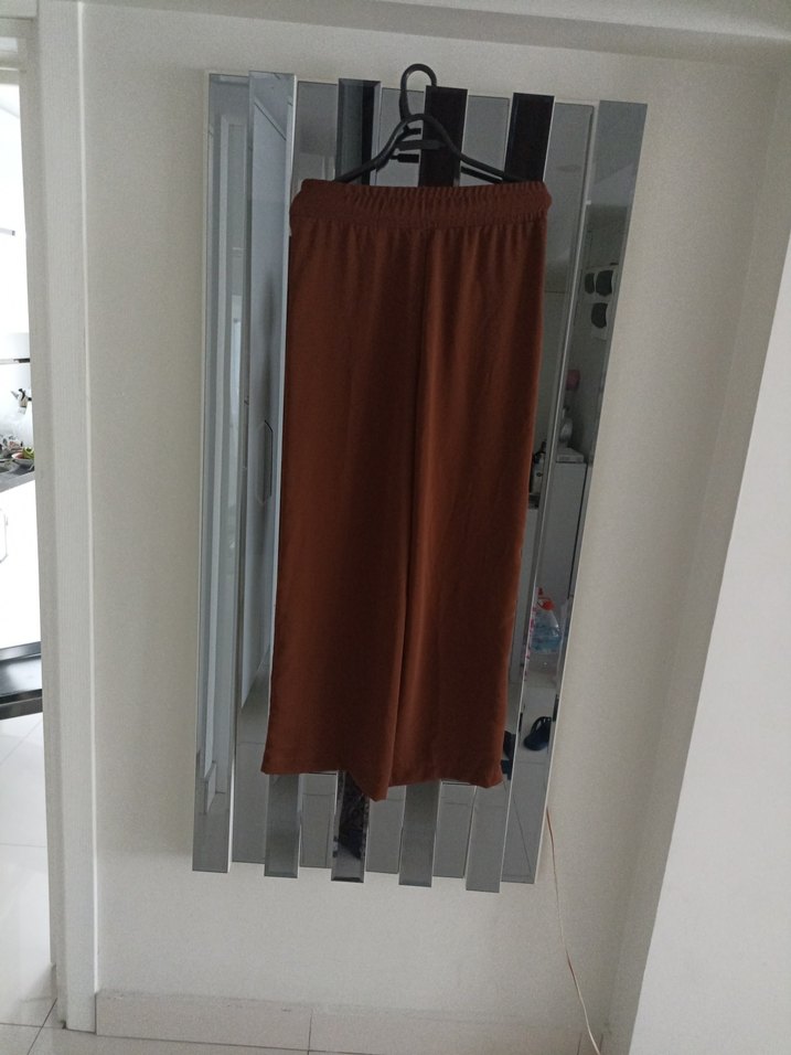 LCW Kadın Kahverengi Pilili Midi Kumaş Pantolon - Görsel 4