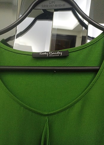 Yeşil Kadın Bluz, , Kısa Kollu, Fırfırlı - Görsel 4