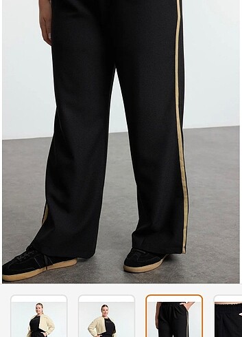 50 Beden Dokuma kumaş beli lastikli pantalon