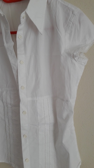Diğer dantel detayli beyaz gömlek
