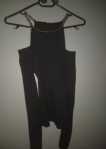 Zincir Detaylı Siyah Kadın Body Zinciri - Görsel 4