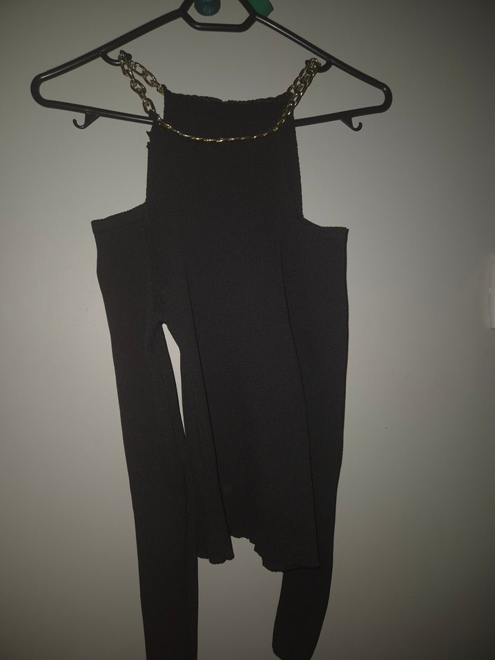 Zincir Detaylı Siyah Kadın Body Zinciri - Görsel 4