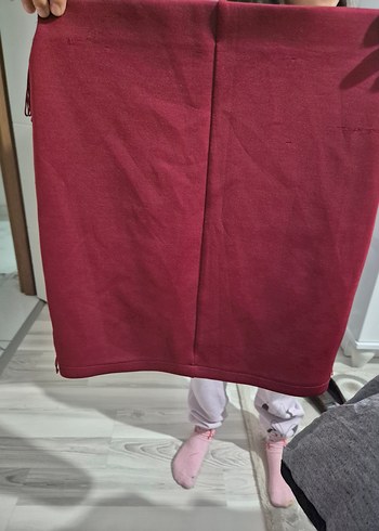 Püsküllü Nakışlı Kırmızı Mini Etek - Görsel 4