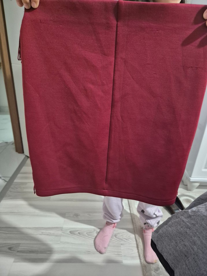 Püsküllü Nakışlı Kırmızı Mini Etek - Görsel 4