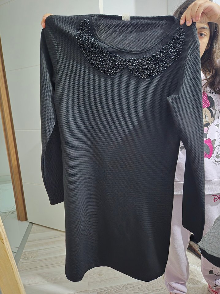 Siyah Midi Kadın Triko Elbise - Görsel 3