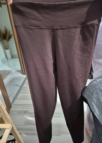 Kahverengi Pilili Kadın Spor Tayt - Görsel 3