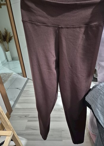 Kahverengi Pilili Kadın Spor Tayt - Görsel 2