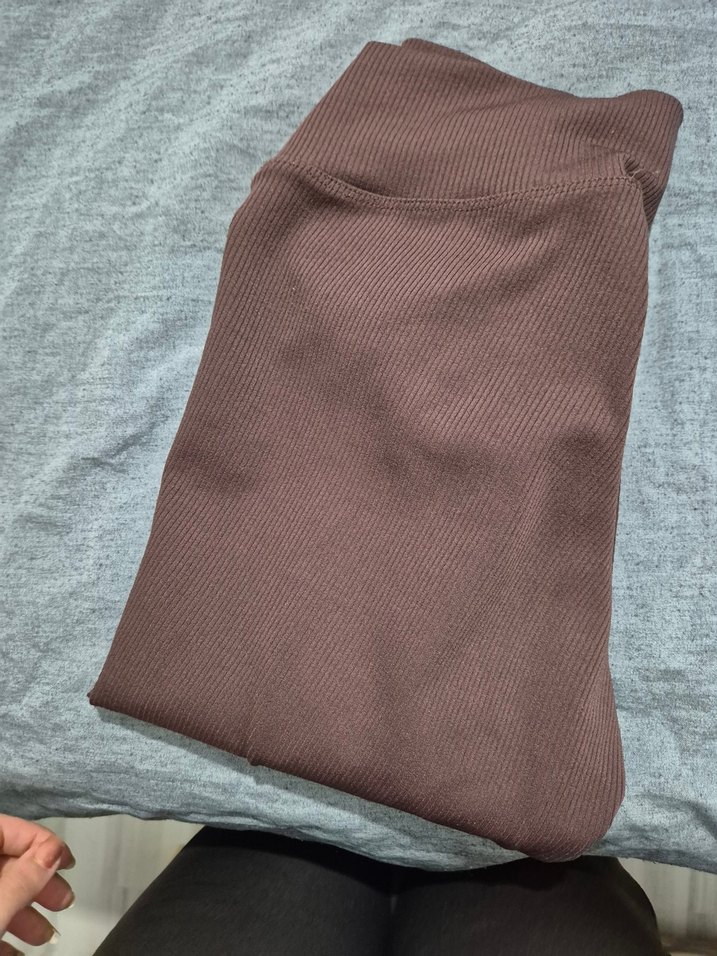 Kahverengi Pilili Kadın Spor Tayt - Görsel 4