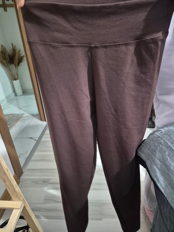 Kahverengi Pilili Kadın Spor Tayt - Görsel 3