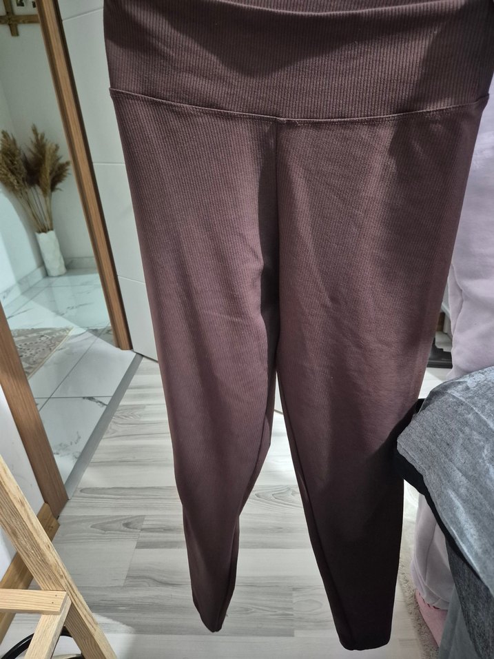 Kahverengi Pilili Kadın Spor Tayt - Görsel 2