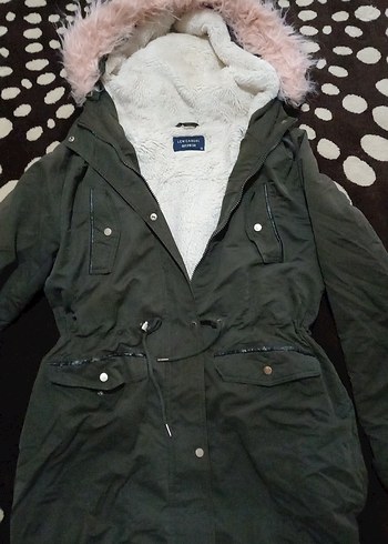 Düğmeli Uzun Kadın Mont Gri - Görsel 2