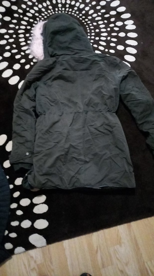 Düğmeli Uzun Kadın Mont Gri - Görsel 3