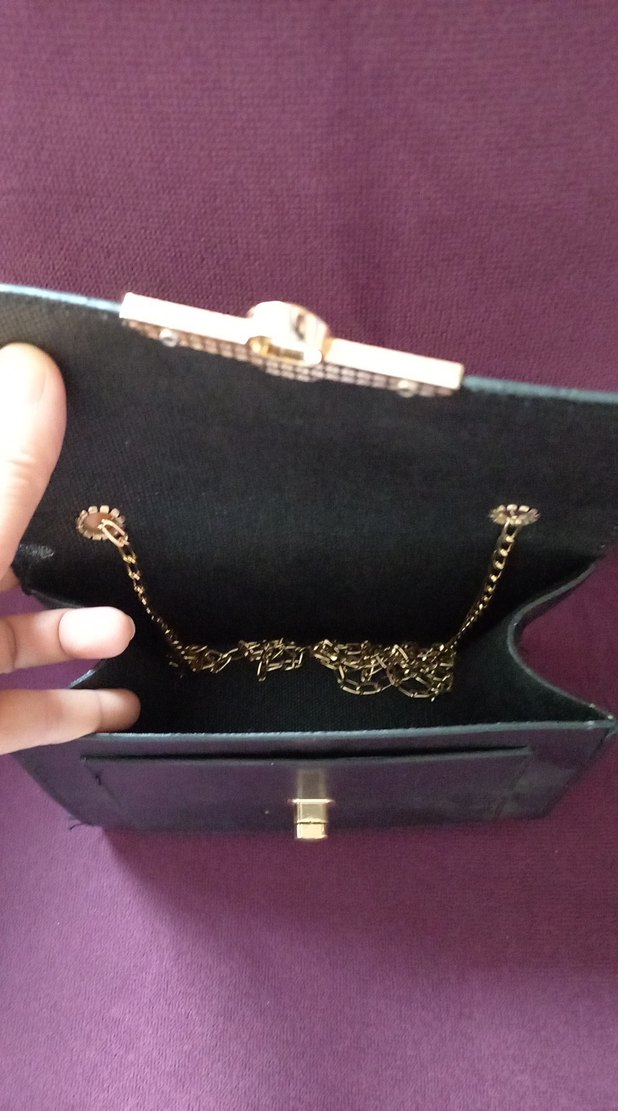 Klasik Siyah Deri Kadın Çanta - Görsel 2