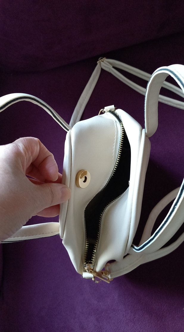 Beyaz Minimalist Deri Kadın Çanta - Görsel 4