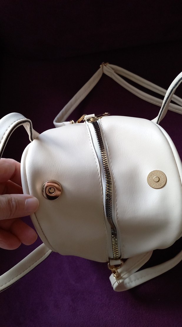Beyaz Minimalist Deri Kadın Çanta - Görsel 3