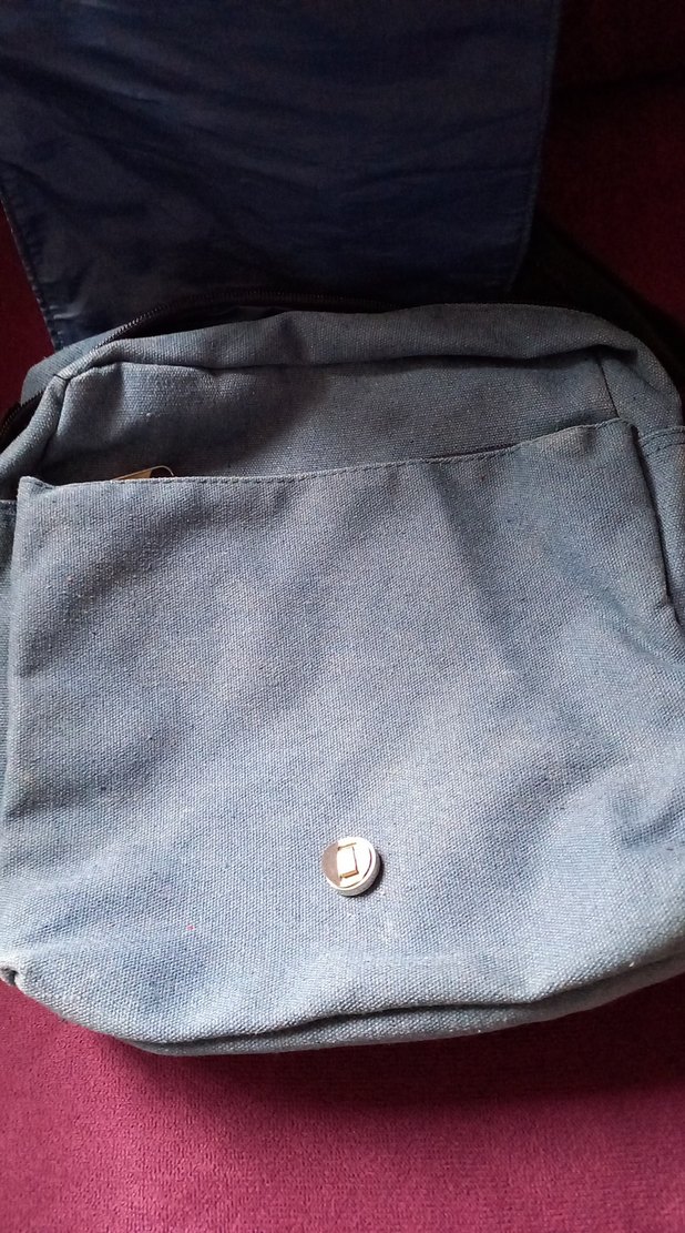 Baskılı Mavi yandan canta - Görsel 2