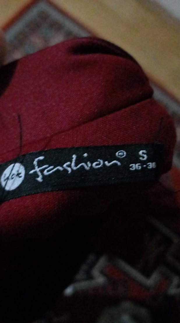 Bordo Uzun Kollu Yüksek Yakalı Kadın Elbise - Görsel 4