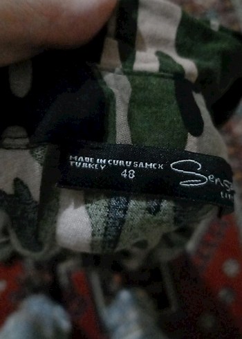 Kamuflaj Desenli Uzun Salaş Kadın Elbise - Görsel 3