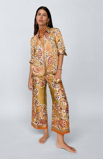 Zara Şal Desen Pantolon