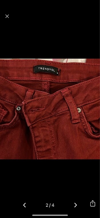 m Beden bordo Renk Jeans pantolon