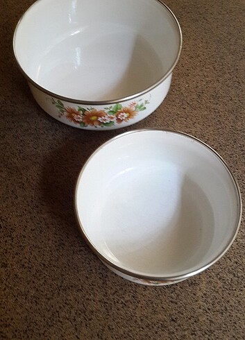 Karaca VİNTAJ EMAYE İKİLİ SAHAN (19 VE 15 CM)