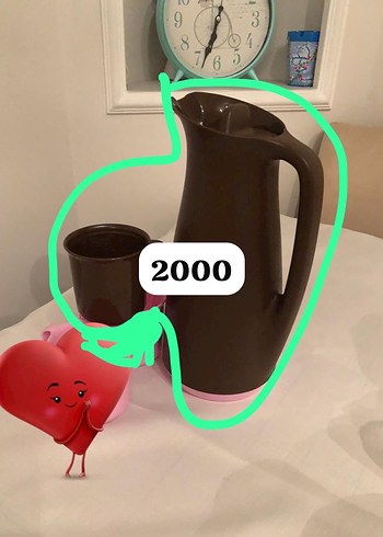 Tupperware Kahverengi Termos Sürahi ve Bardak