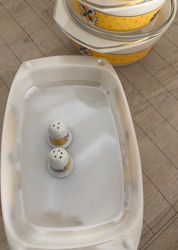 Arkopal Sarı Desenli Cam Kapaklı Saklama Kapları Seti - Görsel 4