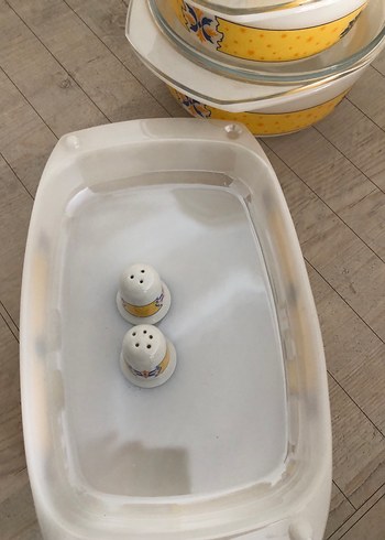 Arkopal Sarı Desenli Cam Kapaklı Saklama Kapları Seti - Görsel 3