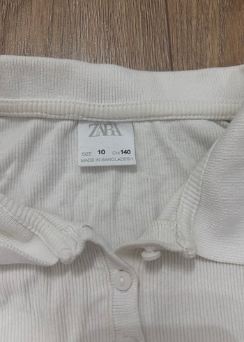 Kızlar için Beyaz Uzun Kollu Polo Tişört - Görsel 2