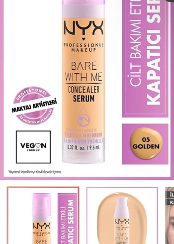 NYX Bare With Me Kapatıcı Serum 05 Golden