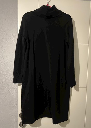 Uzun Kollu Siyah Boğazlı Triko Elbise - Görsel 2