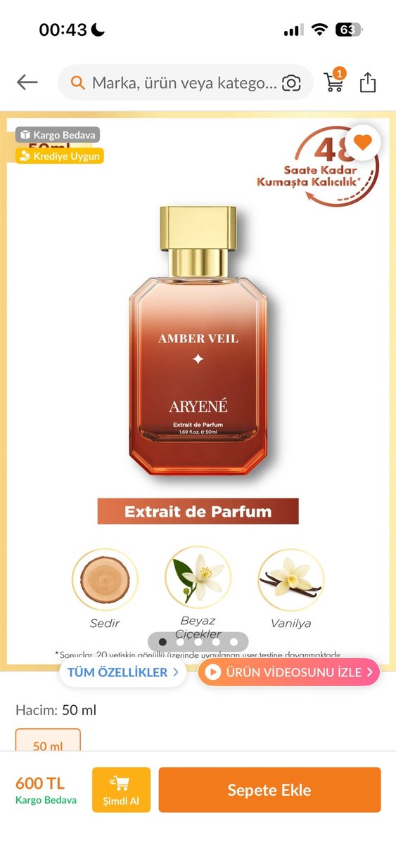 Aryene Amber Veil Parfüm - Görsel 2