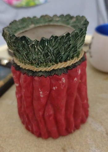 Renkli Kırmızı Seramik Vazo - Görsel 2