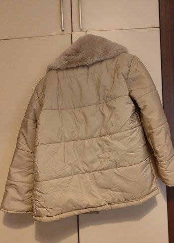 Bej Kadın Kışlık Kürklü Mont - Görsel 5