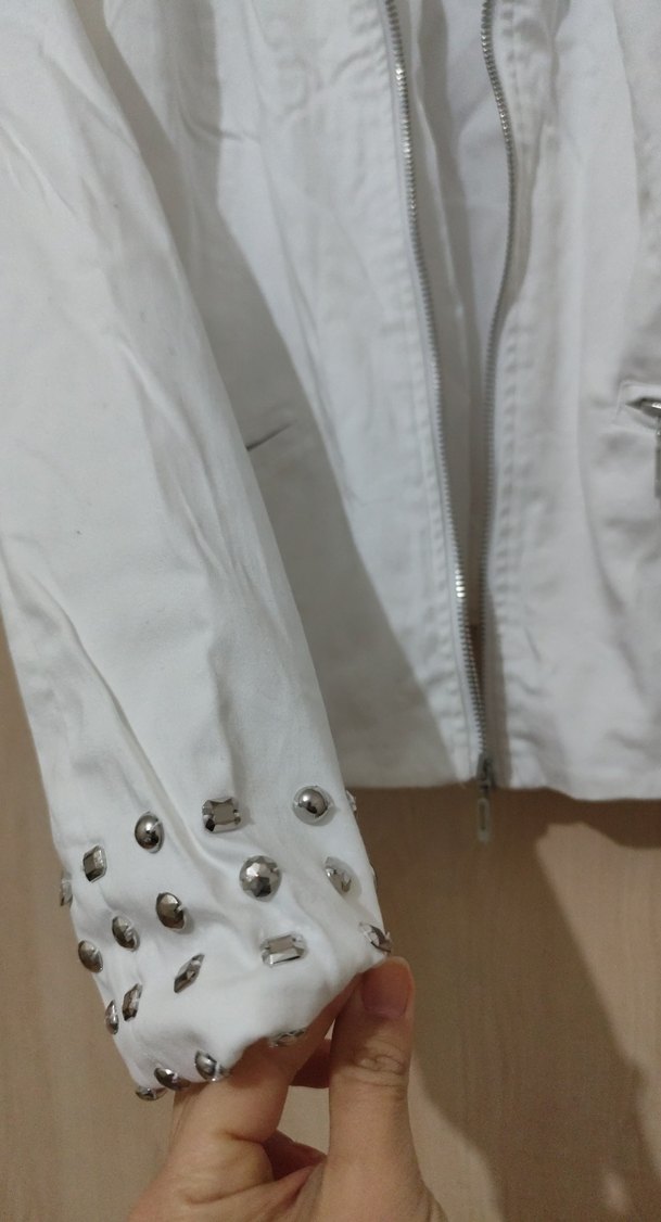 Beyaz keten ceket - Görsel 2