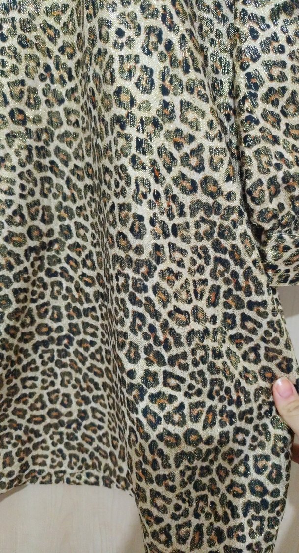 Leopar Desenli Karpuz Kollu Şık Elbise - Görsel 2