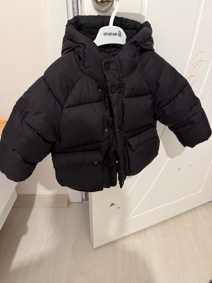 Düğmeli Siyah Erkek Çocuk Mont - Görsel 2