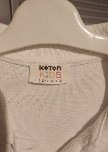 9 Yaş Beden Gri Baskılı Beyaz Erkek Polo Tişört