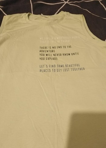 Yeşil Baskılı Kadın Kolsuz erkek çocuk tişört - Görsel 2