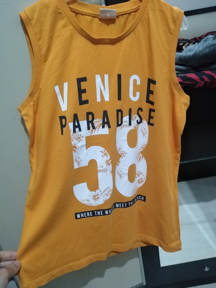 Turuncu Erkek Çocuk Baskılı Kolsuz Tişört - Görsel 2