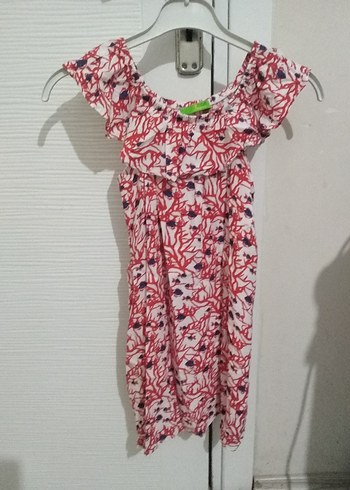 Kız Çocuk Pembe Renkli Fırfırlı Elbise