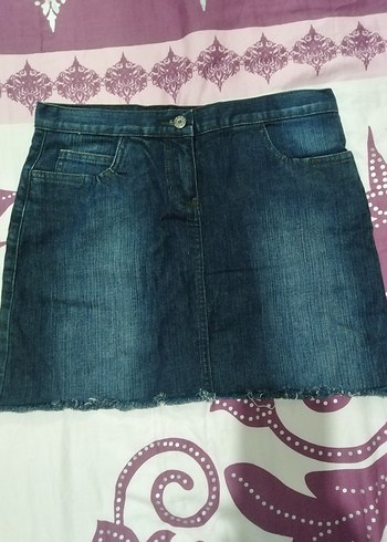 Lacivert Denim Kadın Mini Etek